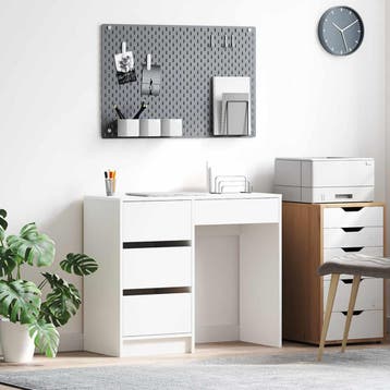 vidaXL Bureau Wit Bewerkt hout 90 x 37,5 x 75 cm, Verzenden, Nieuw