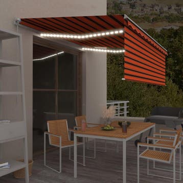 vidaXL Luifel handmatig uittrekbaar rolgordijn LED 4,5x3m, Verzenden, Nieuw