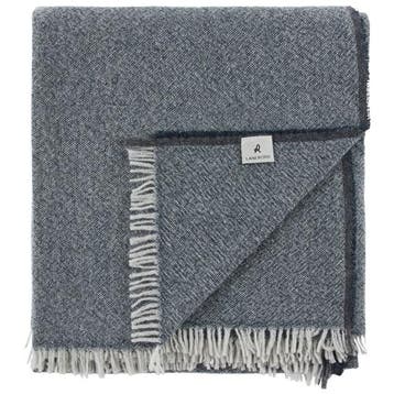 Lanerossi Elemento Deken Kasjmier Merinowol Blauw - Plaid -, Ophalen of Verzenden, Zo goed als nieuw