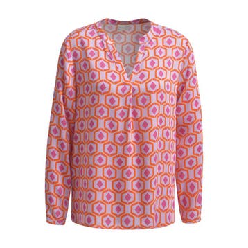 Milano Italy • tuniek violet print • 36, Kleding | Dames, Verzenden, Roze, Maat 36 (S), Milano Italy
