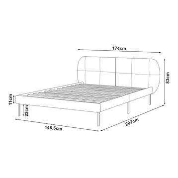 Gestoffeerd bed Porvoo met bedbodem 140x200 cm donkergroen [, Verzenden, Nieuw