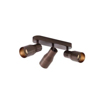 Afgeronde plafondspot donker brons GU10 50mm 3-lichts -, Verzenden, Nieuw