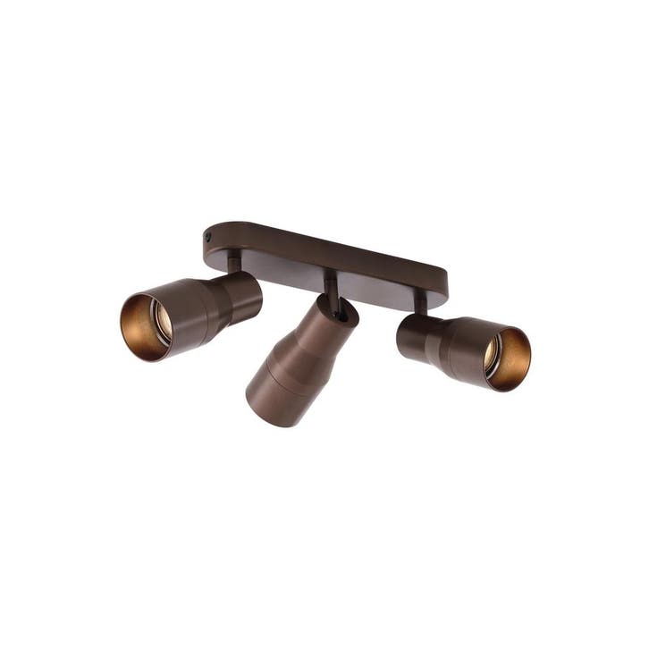 Afgeronde plafondspot donker brons GU10 50mm 3-lichts -, Huis en Inrichting, Lampen | Spots, Nieuw, Verzenden