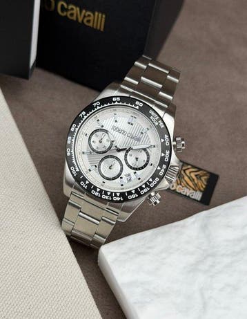 Roberto Cavalli - Chronograph Date White/Black - Zonder, Nieuw