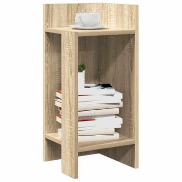 vidaXL Bijzettafeltje met plank 25,5x27x60 cm sonoma, Verzenden, Nieuw, 45 tot 60 cm
