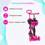 2dekans | LifeGoods MultiRider - Kinderstep met Duwstang - 3, Ophalen of Verzenden, Zo goed als nieuw