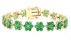 Armband - 14 karaat Geel goud - 9.93ct. tw. Smaragd, Nieuw