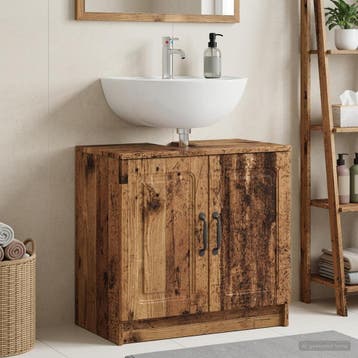 vidaXL Badkamer wastafelkast UTRECHT Oud hout 59,5 x 31,5 x, Huis en Inrichting, Badkamer | Badkamermeubels, Verzenden, Nieuw