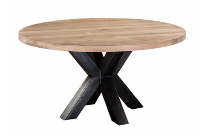 Eiken eettafel rond - 120cm, Huis en Inrichting, Tafelonderdelen