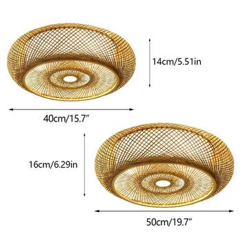 Rotan Hanglamp Bamboe Handgeweven 40 of 50 cm, Verzenden, Nieuw