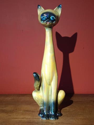 Jema Holland - sculptuur, Langnek kat - 55 cm - Keramiek