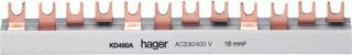 HAGER KD480A KAMRAIL 3P+N 12 MOD 80A, Ophalen of Verzenden, Nieuw, Groepenkast