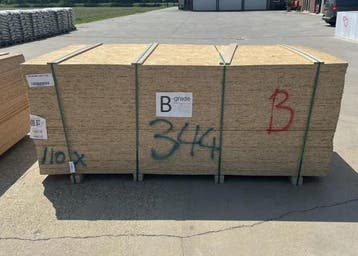 Outletpartij 344 B-keus OSB 2500x1250x9mm 110st (=343,75mÂ²), Nieuw, Minder dan 4 cm, 15 m² of meer, Vloerisolatie