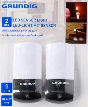 Grundig LED sensorlamp - 2 Stuks - Gaat in het donker, Verzenden