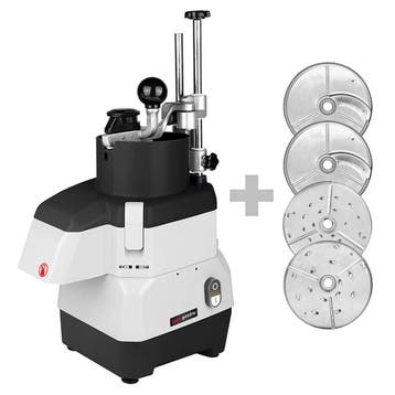 GGM Gastro | Compacte groentesnijmachine - 735W - incl. 4 |, Verzenden, Nieuw in verpakking, RVS Meubilair