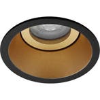GU10 Inbouwspot Set - Mat Zwart/Goud - Inbouw Rond -, Metaal of Aluminium, Nieuw, Ophalen of Verzenden, Led