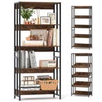 LIVSK Industriële Boekenkast 157 cm - 5 Verstelbare Planken, Huis en Inrichting, Kasten | Wandmeubels, Verzenden, Nieuw