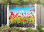 NR 1301: Tuinposter klaprozen 120x180cm, Tuin en Terras, Tuinwanddecoratie, Nieuw