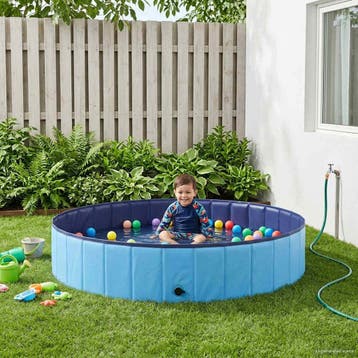 vidaXL Kinderen Zwembad Blauw Ø 160 x 30 cm Dik PVC en, Tuin en Terras, Verzenden, Nieuw