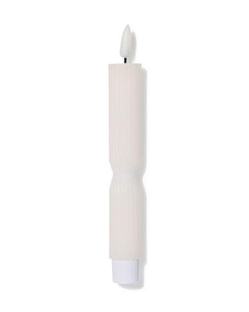 HEMA Led huishoudkaars 2.3x20cm ribbel ivoor, Verzenden, Nieuw