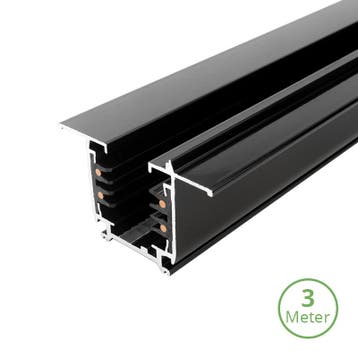 INBOUW 3-FASE RAIL | 300CM | ZWART, Huis en Inrichting, Nieuw