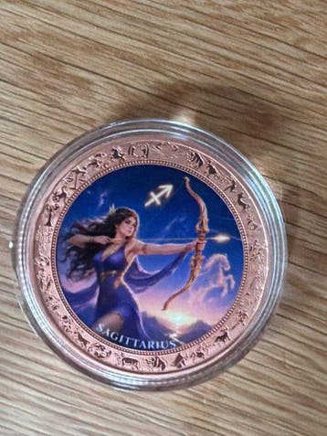 Wereld. Medal Zodiac Woman Sagittarius Color 1 oz (Zonder