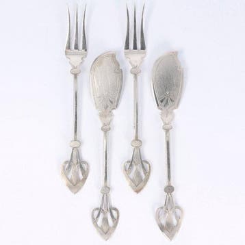 Dirk & Hendrik & Gerrit Greup - Hors doeuvre set (4) - .833, Antiek en Kunst, Antiek | Goud en Zilver