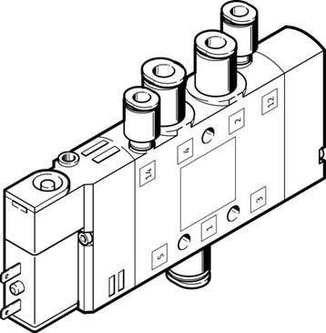 Festo 5/2 Monostabiel Lucht Magneetventiel QS-4 180L/Min -, Verzenden, Nieuw