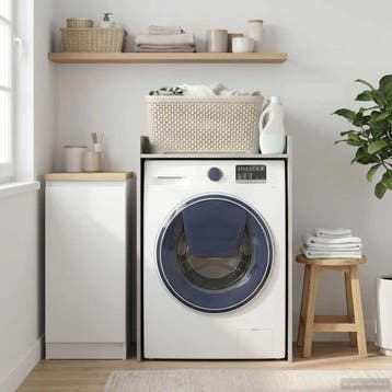 vidaXL Wasmachinekast Grijs Sonoma 67,5 x 48 x 97 cm Bewerkt, Huis en Inrichting, Verzenden, Nieuw