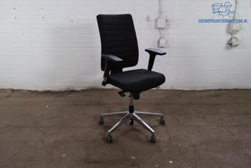 HJH Office bureaustoel – zwart gestoffeerd, chroom frame,, Verzenden, Gebruikt, Bureaustoel