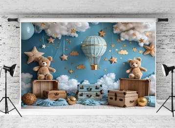 Fotoachtergrond 3x3m Heteluchtballon | Retourdeal 34% Kor..., Ophalen of Verzenden, Zo goed als nieuw, Achtergrond