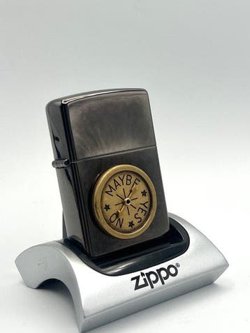 Zippo - Spinner Emblem Fortune Teller - Black Ice Finish, Nieuw