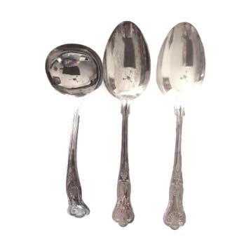 Sheffield EPNS - Patroon King - 2x Groentelepel en 1x, Ophalen of Verzenden