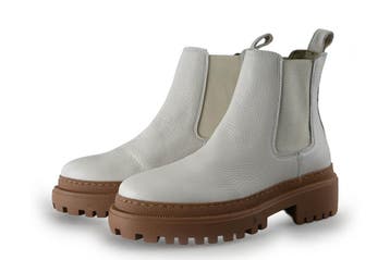 Manfield Chelsea boots in maat 38 Wit, Verzenden, Wit, Overige typen, Zo goed als nieuw