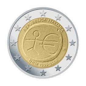 Italië 2 Euro 10 Jaar EMU 2009, Postzegels en Munten, Munten | Europa | Euromunten, Verzenden