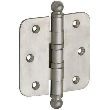 Kogellagerscharnier 89x89 ronde hoek bol mat nikkel ongelakt, Verzenden, Nieuw