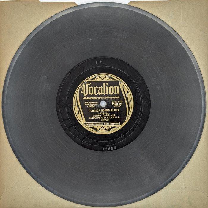 Leroy Carr with Scrapper Blackwell - Florida Bound Blues /, Cd's en Dvd's, Vinyl Singles