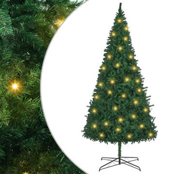 vidaXL Kerstboom met decoratieve slingerlichten Groen 400 cm, Verzenden, Nieuw