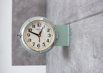 Wandklok - Seikosha double side Seiko Japan - Staal,