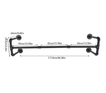 Stevige Metalen Kledingrail Wandmodel – 115 cm, Verzenden, Nieuw