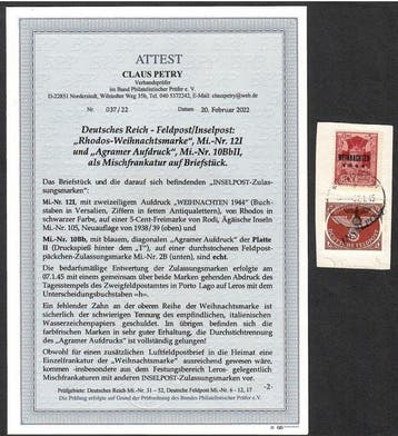 Duitse Rijk 1945 - Inselpost- Feldpostzegels Nr. 10 BbII+ 12, Gestempeld