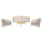 Puccini stoel bank loungeset 4 delig rope latte 4 Seasons, Ophalen of Verzenden, Nieuw