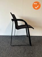 Vergaderstoel - Thonet - Zwart - nieuwe zwarte stoffering, Vergader- of Presentatieruimte, Ophalen of Verzenden, Gebruikt, Stoel