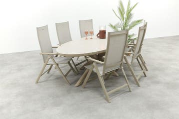 Hartman Napoli/Ventaro ovale verstelbare tuinset 240x115 cm., Verzenden, Nieuw, Overige materialen, Tuinset