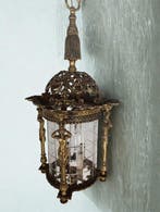 Plafondlamp - Glas, Brons - Lamp in Empire-stijl - Hoogte:, Antiek en Kunst