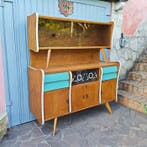Credenza - Hout, Glas - Keukenkast sideboard in de stijl van