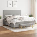 vidaXL Boxspring met matras stof lichtgrijs 160x200 cm, Huis en Inrichting, Slaapkamer | Bedden, Verzenden, 200 cm, 160 cm, Nieuw