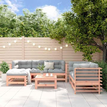 vidaXL 7-delige Loungeset massief douglashout, Verzenden, Nieuw, 7 zitplaatsen, Loungeset