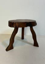 Bijzettafel - Eik - Brutalist kruk