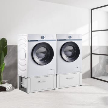 [en.casa] Wasmachine sokkel dubbel Heyen verhoger met lades, Verzenden, Nieuw
